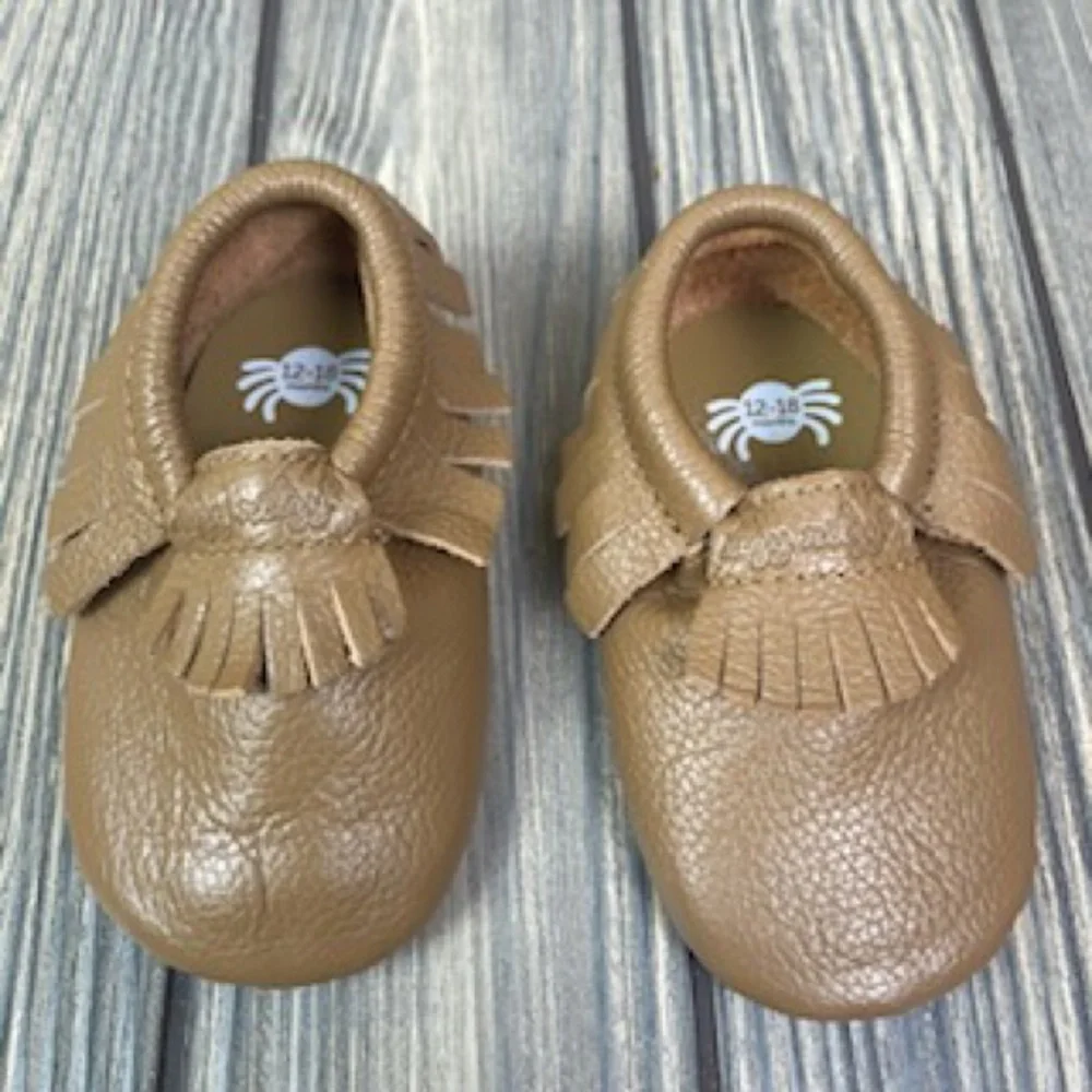 Itsy Ritsy Brown Baby Moccasins 12-18m